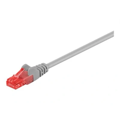 Image de goobay Cordon de raccordement RJ 45 (M) pour 5 m UTP CAT 6 sans halogène, moulé, rond, crochet gris