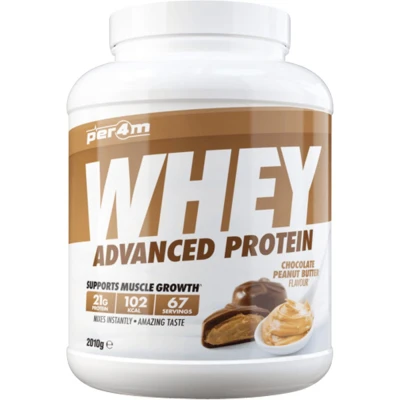 Afbeelding van Per4m Advanced Whey Protein Chocolate Peanut Butter Proteine poeder Eiwit Shake Eiwitpoeder 2.01kg Eiwitshakes Fitness Krachttraining Gym
