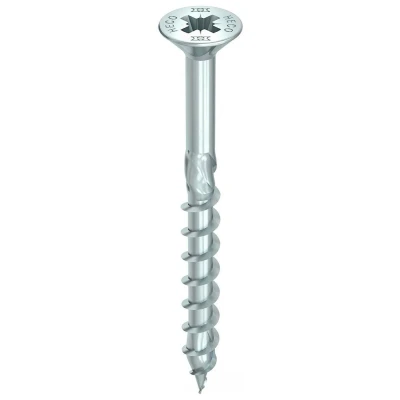 Afbeelding van HECO TOPIX Plus spaanplaatschroeven 5x70mm platkop verzinkt deeldraad PZD 2 60943 (Per 200 stuks)