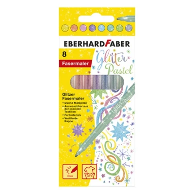 Image de Eberhard Faber Glitter feutres de coloriage (8 pièces) couleurs pastel