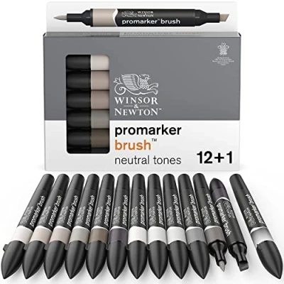 Afbeelding van Winsor &amp; Newton promarker brush™ Neutral tones 12+1 set