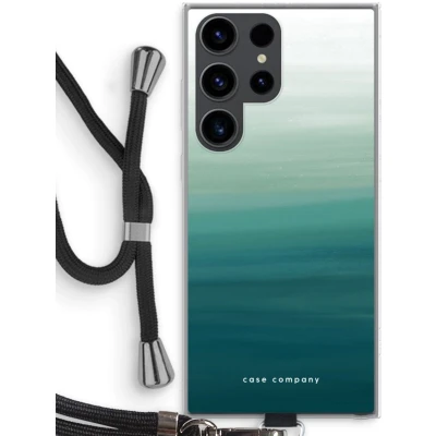 Afbeelding van Case Company® hoesje met Koord geschikt voor Samsung Galaxy S23 Ultra Ocean Telefoonhoesje Zwart Bescherming aan alle Kanten en Over de Schermrand