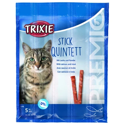 Afbeelding van Trixie Premio Stick Quintett 5x5 g Kattensnack Zalm&amp;Forel
