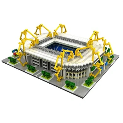 Afbeelding van Signal Iduna Park Stadium van BV Borussia Dortmund Montage Met nanoblokken. meer dan 3800 onderdelen.