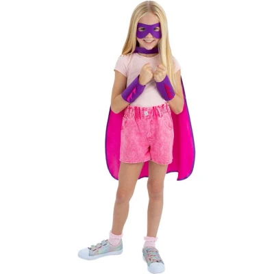 Afbeelding van Smiffys Super Hero Kit Cape Kids Roze