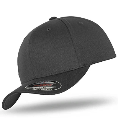 Image de Flexfit Wooly Combed Casquette de baseball unisexe pour homme et femme, disponible en plus 20 couleurs, tailles XS/S XXL, Gris foncé/gris foncé, L XL
