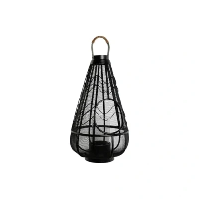 Afbeelding van Kaarshouder Home ESPRIT Zwart Metaal 28 x 50 cm