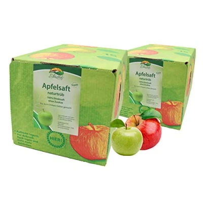 Afbeelding van Bleichhof Natuurlijk appelsap 100% direct sap, veganistisch, zonder toegevoegde suiker, ba in box (2 sapdozen van 5 l)