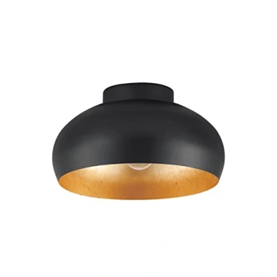 Afbeelding van Mogano mini Plafondlamp E27 Ø28 cm Zwart/Bladgoud Goudkleurig Staal EGLO