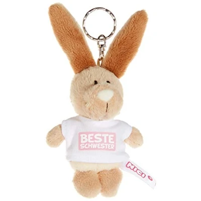 Afbeelding van NICI 44702 Sleutelhanger konijn met T shirt Best Sister Beige 10 cm