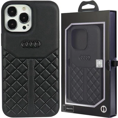Afbeelding van Audi Genuine Leather Back Case Geschikt voor Apple iPhone 14 Pro Max (6.7&quot;) Zwart