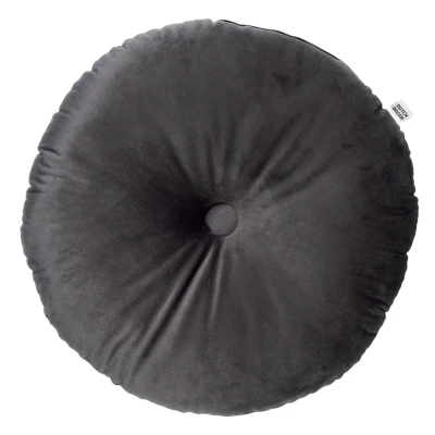 Afbeelding van Dutch Decor OLLY Sierkussen rond velvet 40 cm Charcoal Gray antraciet