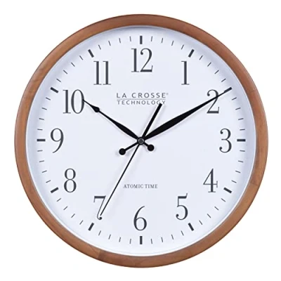 Afbeelding van La Crosse Technology 404 50447 INT analoge wandklok, walnotenhout, 32,5 cm