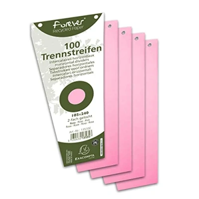 Afbeelding van Exacompta Scheidingsstroken roze trapezium 180 g/m², gerecycleerd, met perforatie (pak 100 stuks)