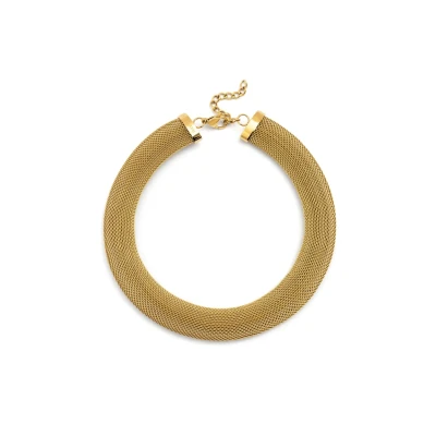 Afbeelding van SINGULARU Choker Mesh. Acier avec placage en or 18 K. Bijoux pour femme.