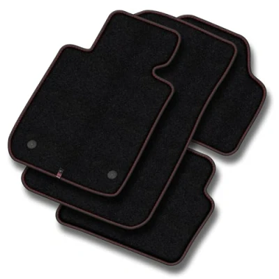 Afbeelding van M MOTOS premium velours automatten voor BMW Serie 3 E30 1982 1994, mat, rood. Ontdek nieuw rijcomfort met een set automatten.