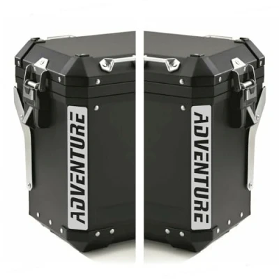 Afbeelding van Set van 2 reflecterende stickers compatibel met Motorrad R 1200 1250 1150 F 800 650 F700 GS A R1200GS R1200 voor Touratech Motorcycle Aluminium Zijkoffer (wit grijs)