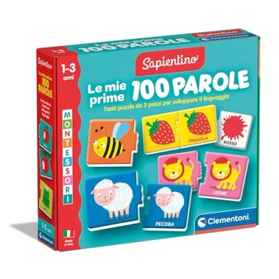 Afbeelding van Clementoni Sapientino Prime 100 1 jaar, flashcards, educatieve kaarten voor kinderen, Montessori spel om nieuwe woorden te leren, in Italiaans, gemaakt Italië, 16851, meerkleurig