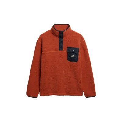 Afbeelding van Superdry FUJI HALF Popper Fleece trui, Heren, Maat: XXL, Mango orange
