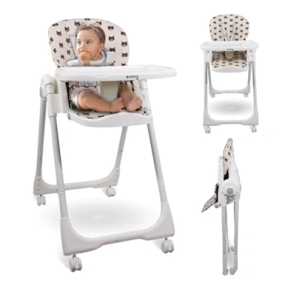 Afbeelding van Mobiclinic Simba Kinderstoel met wielen Evolutionair Verstelbare hoogte Opvouwbaar Afneembaar blad Veiligheidsgordel Beer