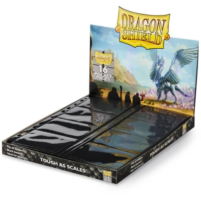 Afbeelding van Dragon Shield 16 Pocket Pages Center Loading Black (50 stuks)