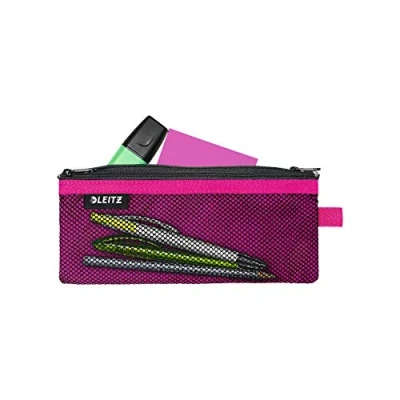 Afbeelding van Leitz WOW Pennenetui met ritssluiting, van nylon, wasbaar, medium (21 x 8,5 cm), roze