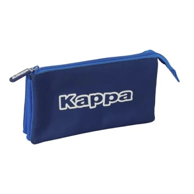 Afbeelding van Pennenetui met 3 vakken Kappa Rain Marineblauw 22 x 12 cm