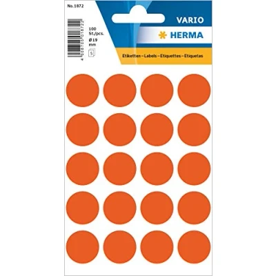 Image de 100 Etiquettes rondes 19mm Herma rouge