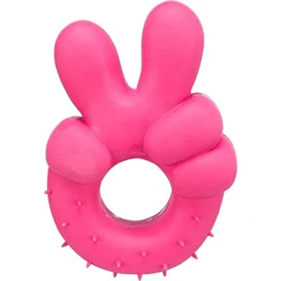 Afbeelding van Trixie Peace handteken, latex, 14 cm (Hondenspeelgoed), Hondenspeelgoed