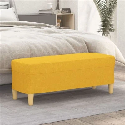 Image de vidaXL Banc Jaune clair 100x35x41 cm Tissu349380