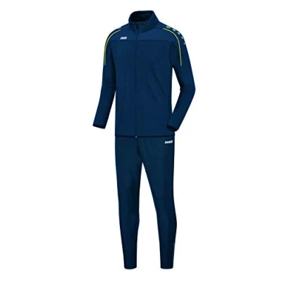 Afbeelding van JAKO Classico trainingspak kinderen midnight blue/citro, 164, M8150, nachtblauw/citroen