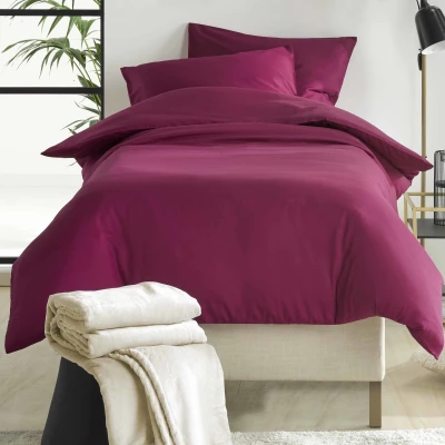 Afbeelding van De Witte Lietaer Dekbedovertrek Katoen Satijn Olivia Eenpersoons 140 x 200/220 cm Rood