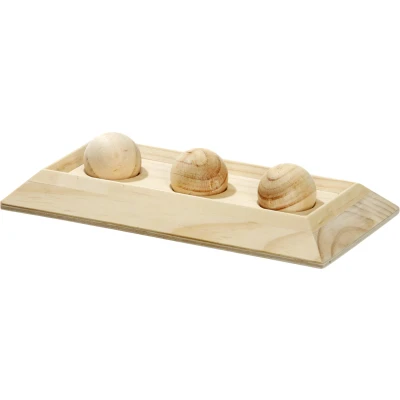 Afbeelding van Flamingo Knaagdierspeelgoed Rody Brain Train Plaat 3 Kogels Beige 30 x 15 6 cm