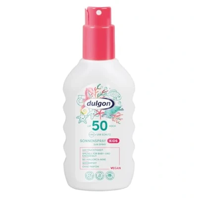 Afbeelding van Dulgon Kids Zonnespray SPF 50 200ml Vegan, Waterbestendig, Zonder parfum