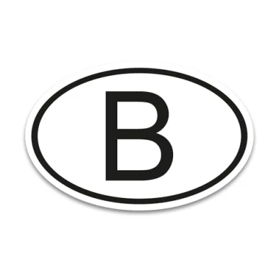 Afbeelding van Autocollant B Motif plaque d&#039;immatriculation de la Belgique 17,5 x 11,5 cm Norme DIN kfz_788