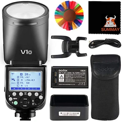Image de Godox flash speedlite v1 avec récepteur intégré compatible avecolympus/panasonic