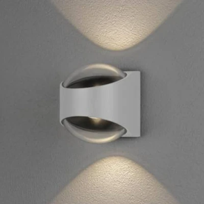 Afbeelding van Konstsmide Bitonto weiss 7884 250 LED buitenlamp (wand) Energielabel: E (A G) 11 W Wit