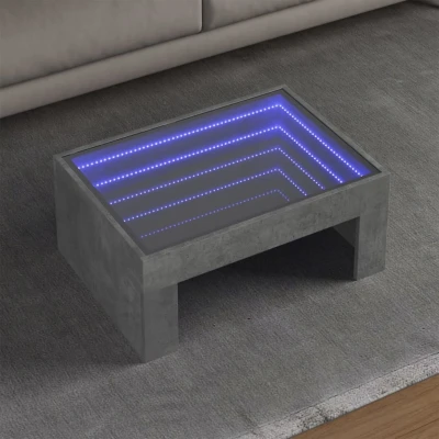 Afbeelding van Salontafel met Infinity LED 70x50x30 cm betongrijs