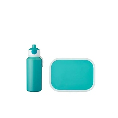 Image de Mepal Set Déjeuner Campus de pour Enfants avec Bouteille Boisson Pop up et Panier repas L&#039;école BPA free 400 ml + 750 Turquoise