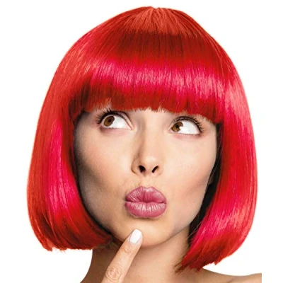Afbeelding van Balinco Classic bob pruik met pony, cabaretpruik, voor jongens, bob, kort haar, carnaval en motto feestjes 13 kleuren