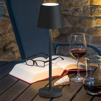 Afbeelding van LED tafellamp 5099, oplaadbare batterij IP54 dimbaar grafiet