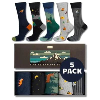 Afbeelding van soxo Avontuur sokken geschenken voor mannen grappig cadeau grappige herensokken katoen premium set 3 5 paar 40 45, Outdoor