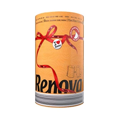 Afbeelding van Renova Black Label Orange handdoeken, 2 laags, gekleurd en dubbelzijdige technologie, 1 rol