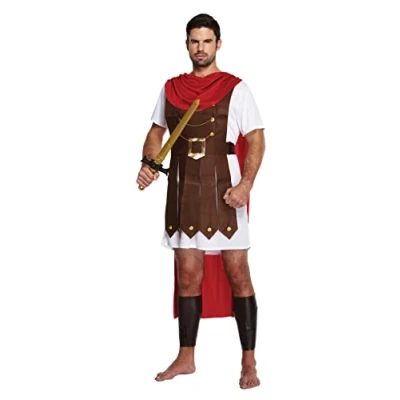 Afbeelding van HENBRANDT Volwassenen Roman General Fancy Dress Kostuum Spartan Fighter Romeinse Gladiator Centurion Cosplay Historische Up Outfit Heren Kostuum, Meerkleurig, Eén maat