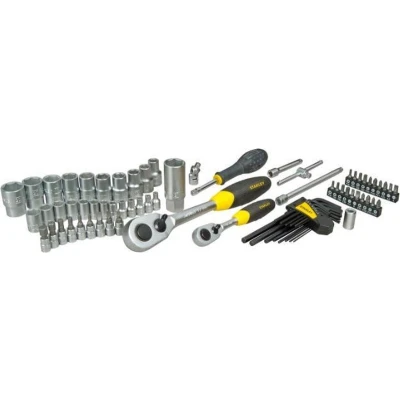 Afbeelding van STANLEY Dopsleutelset 1/4&quot; &amp; 1/2&quot; 75 delig chroom satijn L