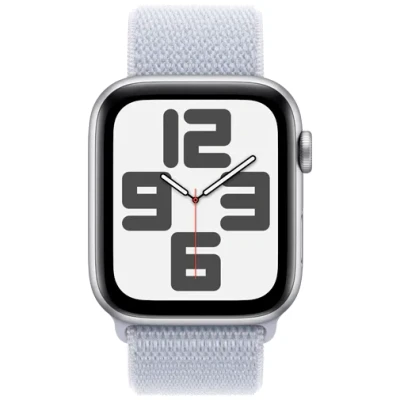 Afbeelding van Apple Watch Se GPs 44mm Silver Aluminium Case Blue Cloud Sport Loop