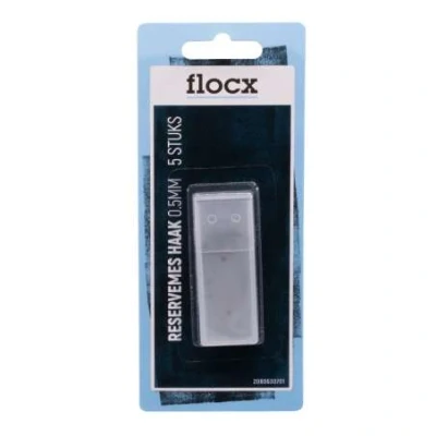 Afbeelding van Flocx Reservemes Haak Vorm 0,5MM 5ST Schildersbenodigdheden