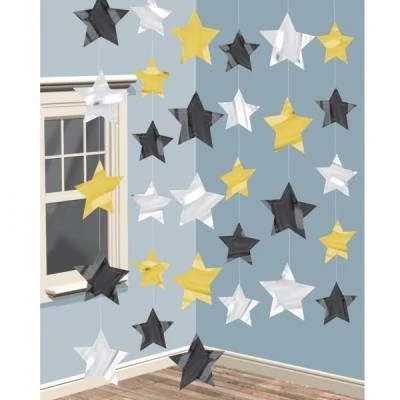 Image de Spring décoration Star Silver Gold 3 pièces