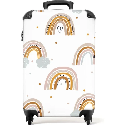 Afbeelding van NoBoringSuitcases.com® Koffer regenboog Trolley meisje 55x35x25