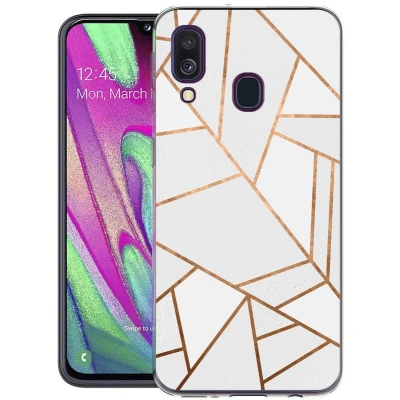 Afbeelding van imoshion hoesje Geschikt voor Samsung Galaxy A40 Design White Graphic